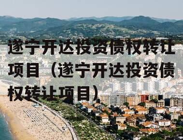 遂宁开达投资债权转让项目（遂宁开达投资债权转让项目）