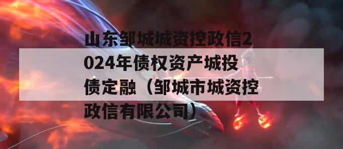 山东邹城城资控政信2024年债权资产城投债定融（邹城市城资控政信有限公司）