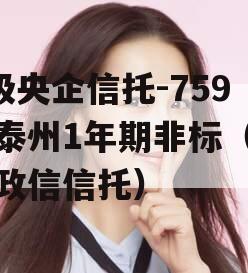 A级央企信托-759号泰州1年期非标（泰州政信信托）
