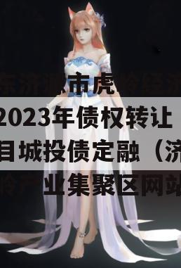 山东济源市虎岭经济发展2023年债权转让项目城投债定融（济源虎岭产业集聚区网站）