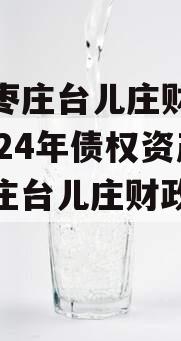 山东枣庄台儿庄财金投资2024年债权资产（枣庄台儿庄财政局政信）