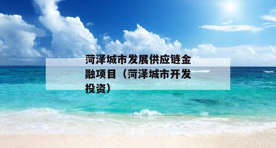 菏泽城市发展供应链金融项目（菏泽城市开发投资）