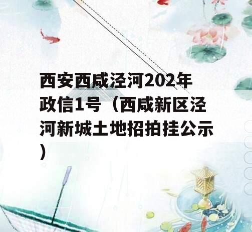 西安西咸泾河202年政信1号（西咸新区泾河新城土地招拍挂公示）