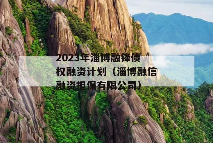 2023年淄博融锋债权融资计划（淄博融信融资担保有限公司）
