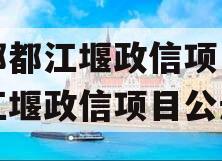 成都都江堰政信项目（都江堰政信项目公示）
