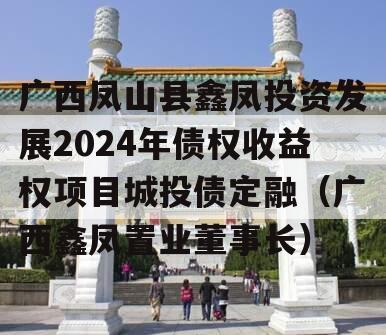 广西凤山县鑫凤投资发展2024年债权收益权项目城投债定融（广西鑫凤置业董事长）