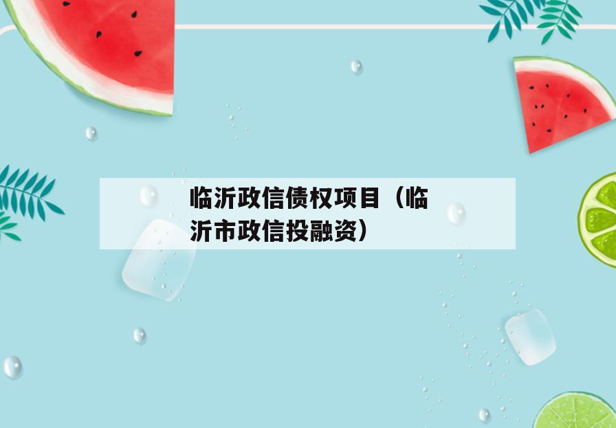 临沂政信债权项目（临沂市政信投融资）
