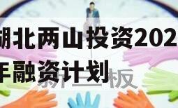 湖北两山投资2023年融资计划 湖北两山投资2023年融资计划