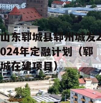 山东郓城县郓州城发2024年定融计划（郓城在建项目）