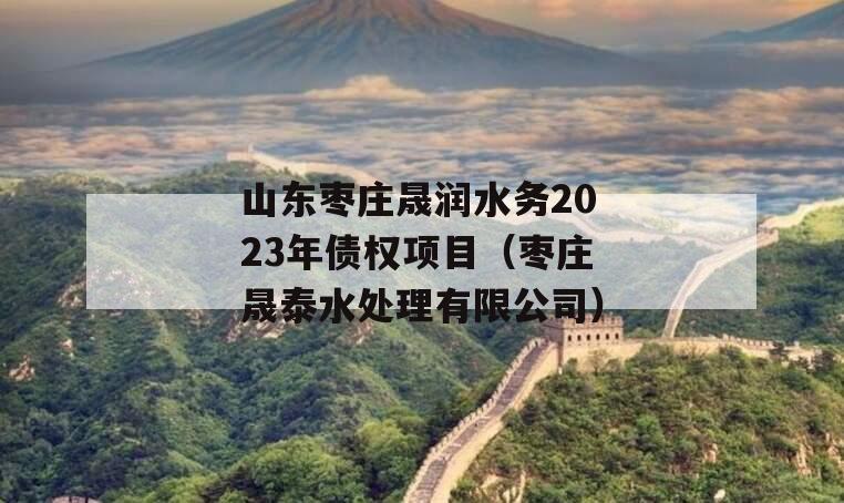 山东枣庄晟润水务2023年债权项目（枣庄晟泰水处理有限公司）