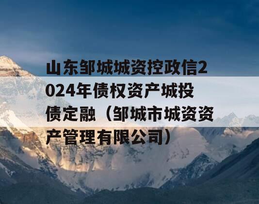 山东邹城城资控政信2024年债权资产城投债定融（邹城市城资资产管理有限公司）
