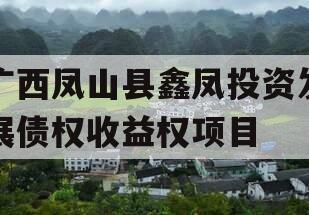 广西凤山县鑫凤投资发展债权收益权项目 广西凤山县鑫凤投资发展债权收益权项目