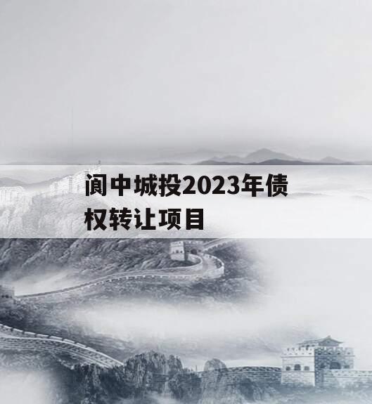 阆中城投2023年债权转让项目