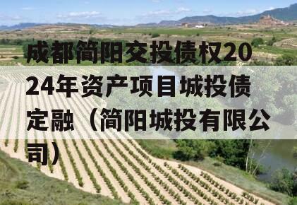 成都简阳交投债权2024年资产项目城投债定融（简阳城投有限公司）