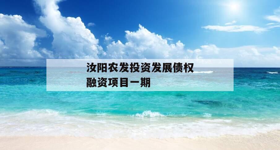 汝阳农发投资发展债权融资项目一期