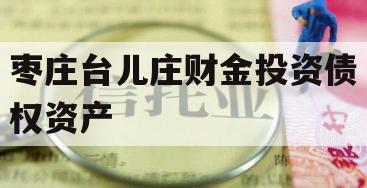 枣庄台儿庄财金投资债权资产