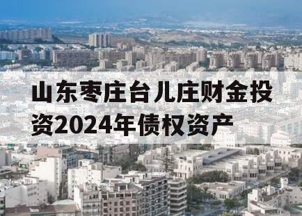 山东枣庄台儿庄财金投资2024年债权资产