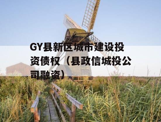 GY县新区城市建设投资债权（县政信城投公司融资）