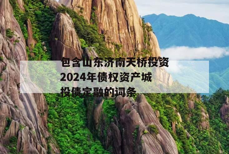 包含山东济南天桥投资2024年债权资产城投债定融的词条