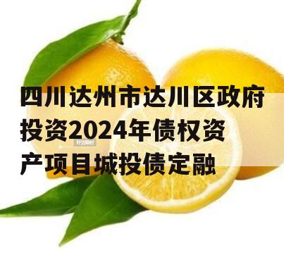 四川达州市达川区政府投资2024年债权资产项目城投债定融