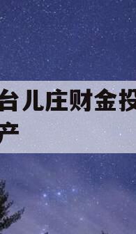 枣庄台儿庄财金投资债权资产