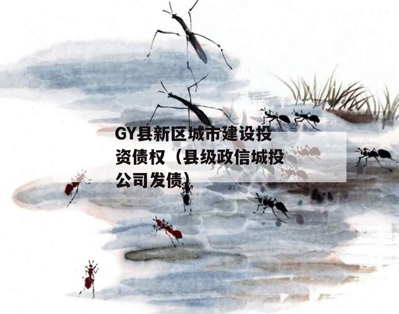 GY县新区城市建设投资债权（县级政信城投公司发债）