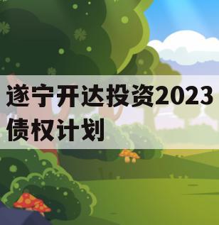 遂宁开达投资2023债权计划