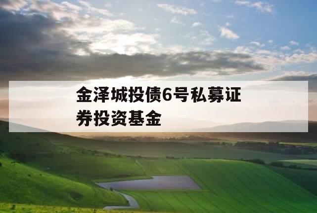 金泽城投债6号私募证券投资基金