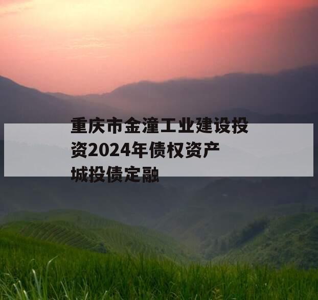 重庆市金潼工业建设投资2024年债权资产城投债定融