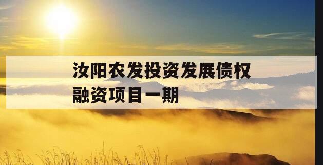 汝阳农发投资发展债权融资项目一期