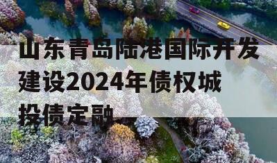 山东青岛陆港国际开发建设2024年债权城投债定融