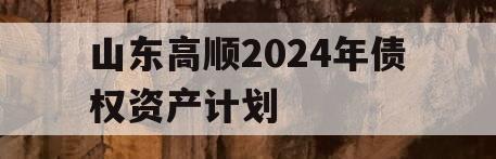 山东高顺2024年债权资产计划