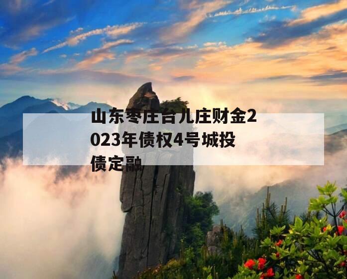 山东枣庄台儿庄财金2023年债权4号城投债定融