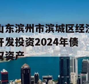 山东滨州市滨城区经济开发投资2024年债权资产