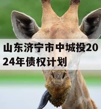 山东济宁市中城投2024年债权计划