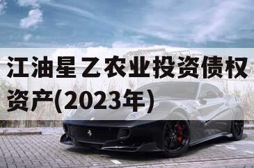 江油星乙农业投资债权资产(2023年)