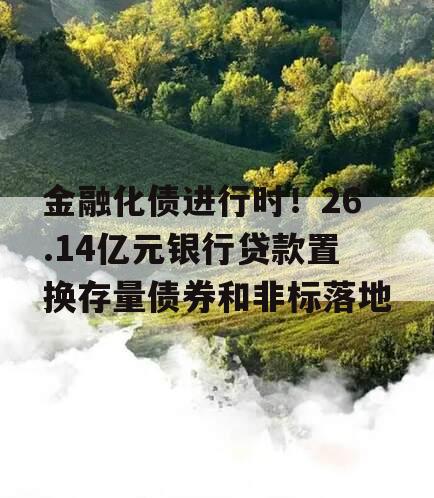 金融化债进行时！26.14亿元银行贷款置换存量债券和非标落地