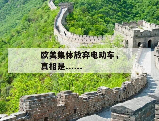 欧美集体放弃电动车，真相是......