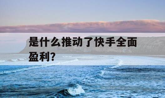 是什么推动了快手全面盈利？