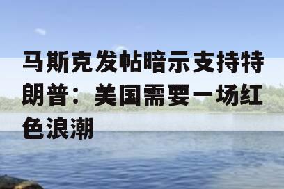 马斯克发帖暗示支持特朗普：美国需要一场红色浪潮