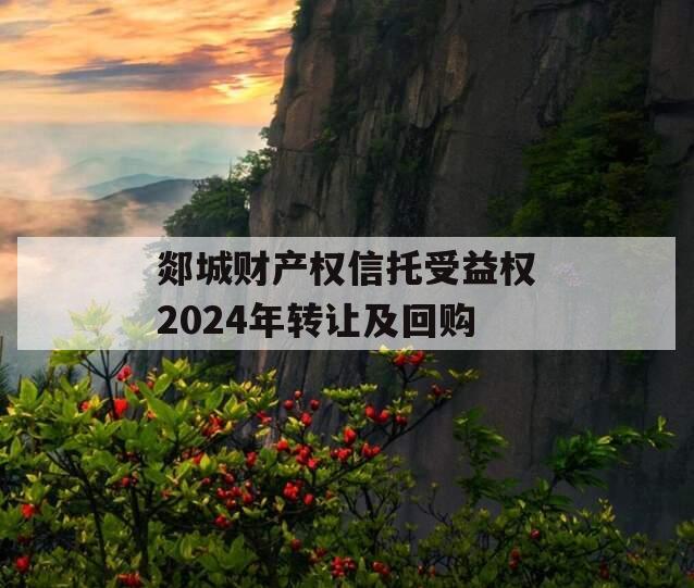 郯城财产权信托受益权2024年转让及回购