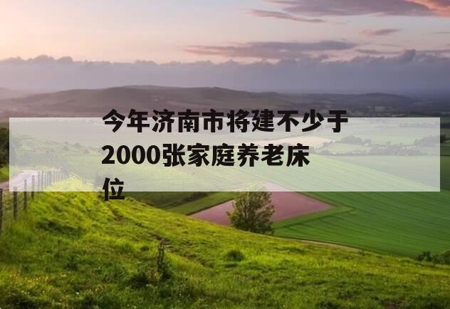 今年济南市将建不少于2000张家庭养老床位