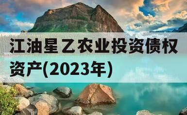 江油星乙农业投资债权资产(2023年)