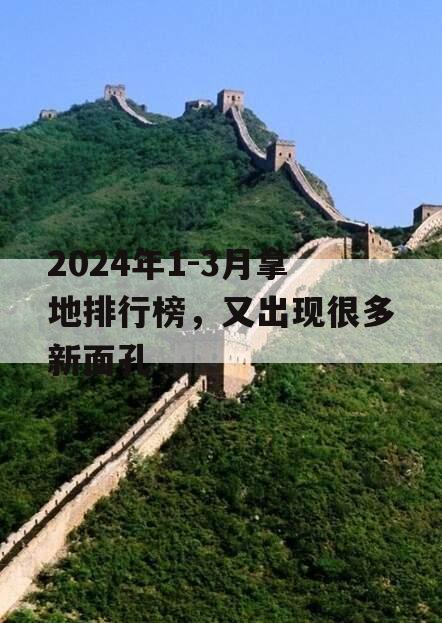 2024年1-3月拿地排行榜，又出现很多新面孔