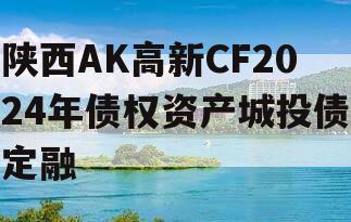 陕西AK高新CF2024年债权资产城投债定融