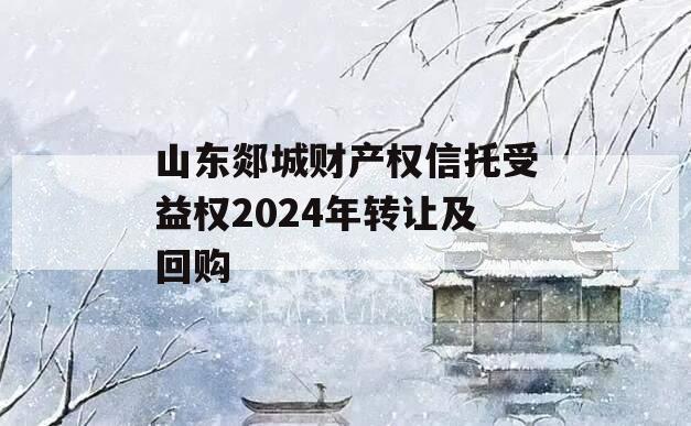 山东郯城财产权信托受益权2024年转让及回购