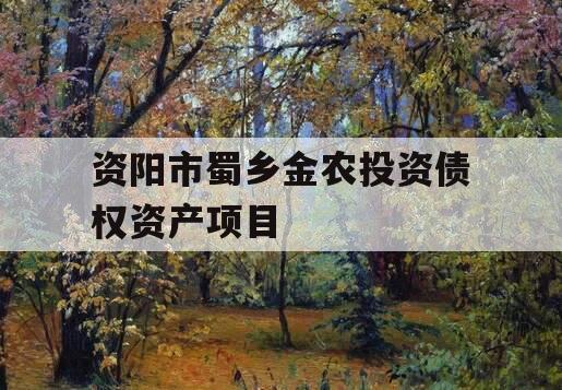 资阳市蜀乡金农投资债权资产项目