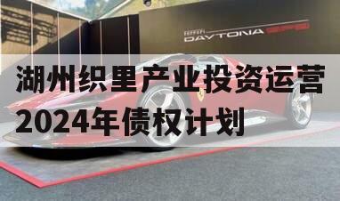 湖州织里产业投资运营2024年债权计划