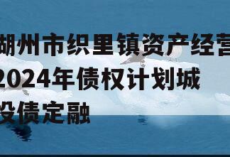 湖州市织里镇资产经营2024年债权计划城投债定融