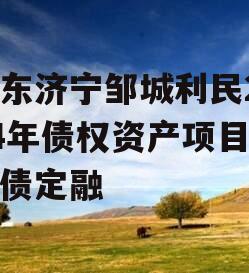 山东济宁邹城利民2024年债权资产项目城投债定融